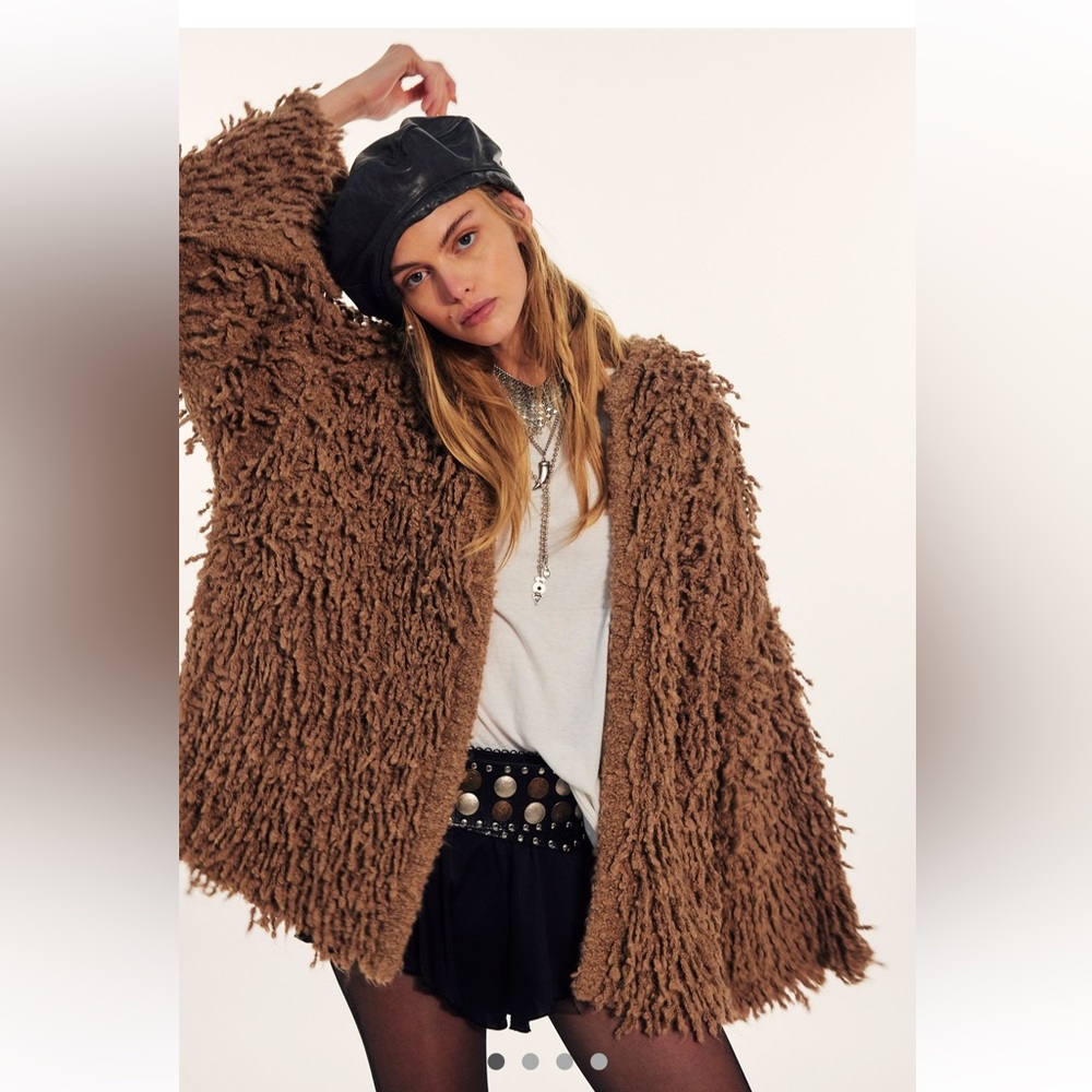 Free People Louise Shaggy Cardi M/L $498 NWT’s